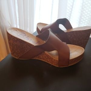 Blowfish leather wedges